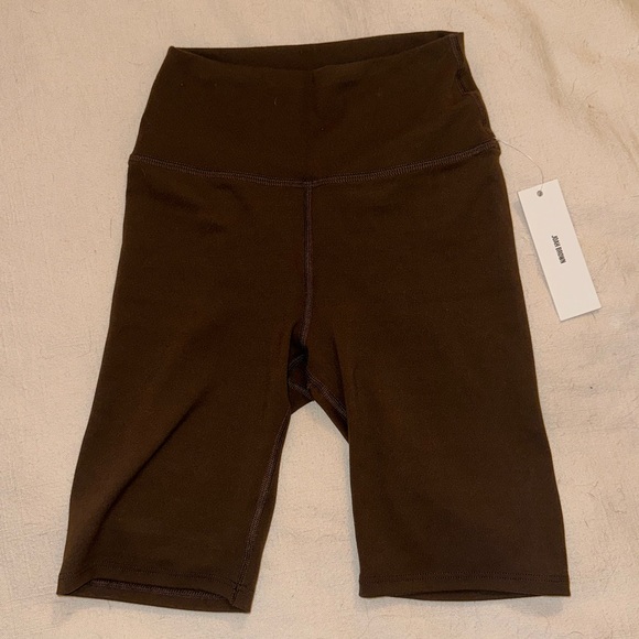 Sueded Umber Biker Shorts - Picture 2 of 3